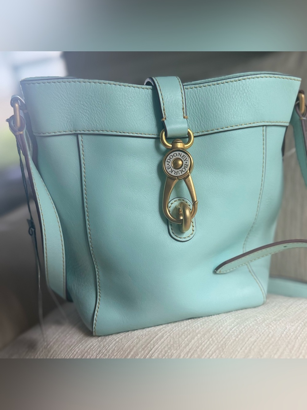 Dooney & Bourke Pale Blue (Leather) Sadie Feed Bag